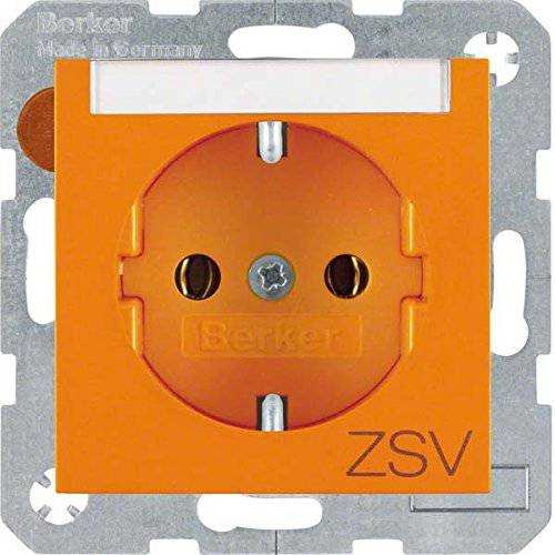 Berker 47508914 Steckdose SCHUKO mit Beschriftungsfeld und Aufdruck S.1/B.3/B.7 orange, glänzend Mesch Shop Berker 47508914 Steckdose SCHUKO mit Beschriftungsfeld und Aufdruck S.1/B.3/B.7 orange, glänzend Mesch Shop